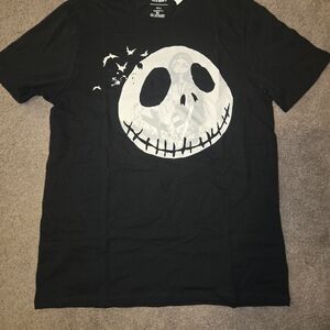 Old Navy Black Graphic Tee with White Skull Design